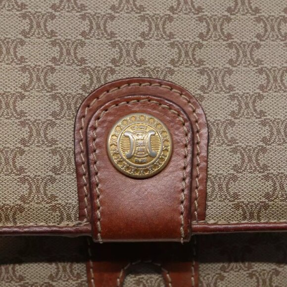 CELINE Macadam Canvas Shoulder Bag PVC Leather Beige Auth - Picture 13 of 16